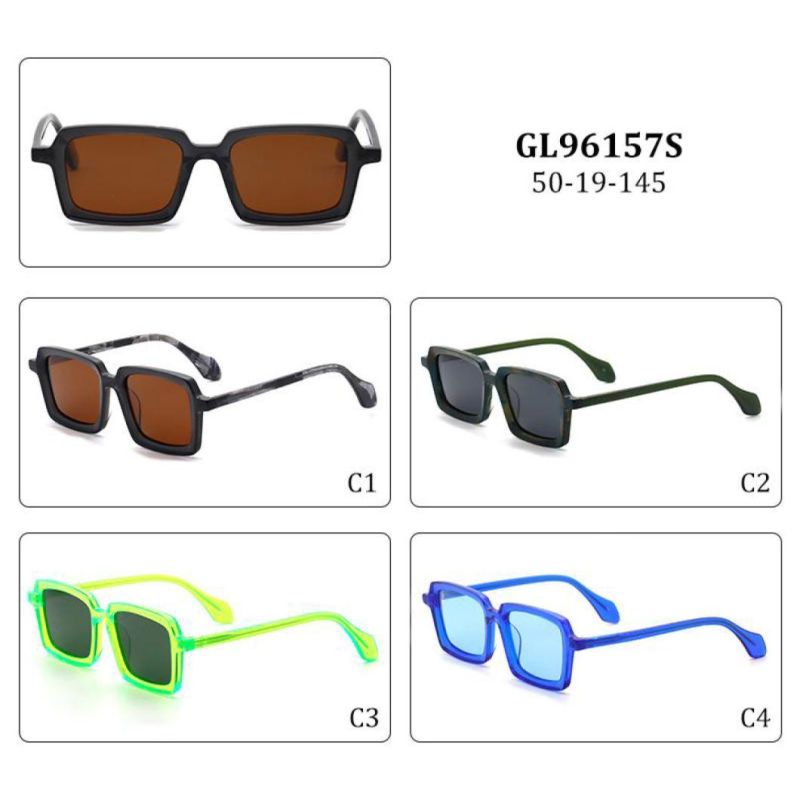 New Oversized Square Colorful Sun Glasses Polarized Trendy Acetate Sunglasses Custom Luxury Eyewear for Women