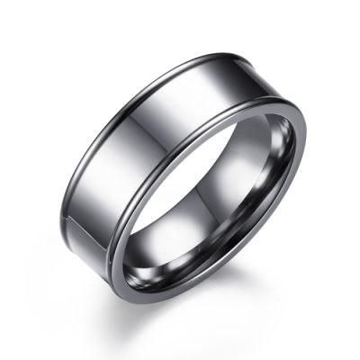 Factory Grooved Custom Ring Jewelry Matte Steel Rings for Men