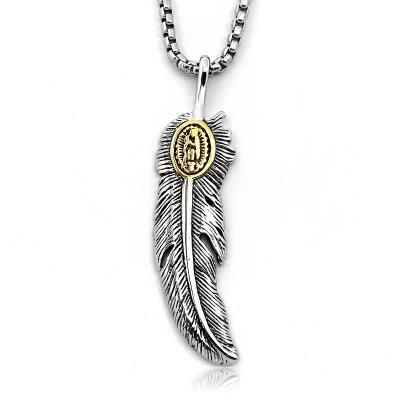 IP Plating Multi-Plating Punk Color Feather Fashion Men Punk Jewelry Pendant