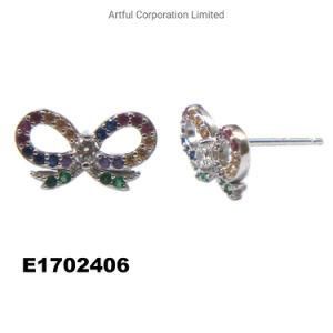 Fashion Style Rhodium Plating Silver Earring Fashion Jewelry