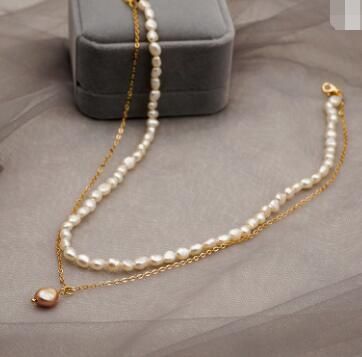 High Fashion Design Multi-Layer Handmade Natural Freshwater Pearl Vintage Pendant Necklace