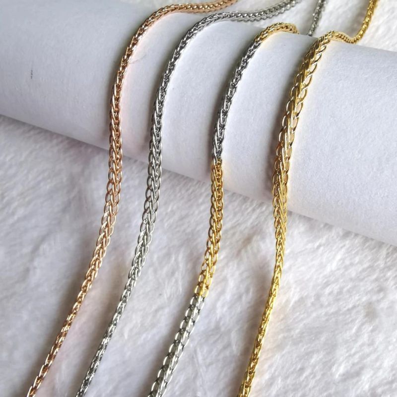 Fashion Gold Plated Fox Tail 0.25/0.3/0.5mm Width Chain Jewelry Accessories for Men Women