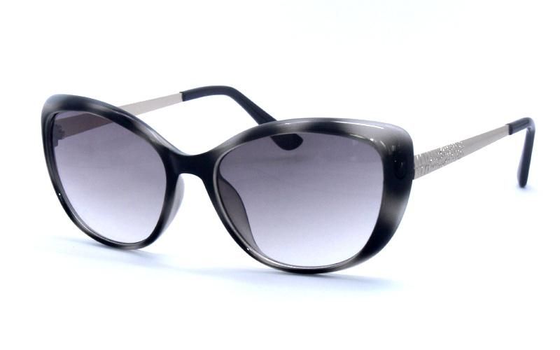 Cat Eye Tortoise Glitter Silver Temple Fashion Women Sunglasses