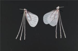 Fabric Butterfly Wing with Chain Earring