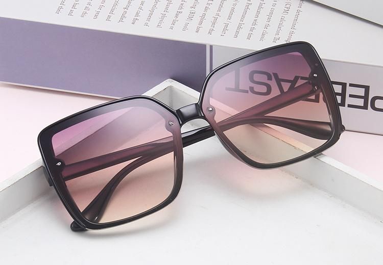 Sunglasses 2022 Square Retro Women Big Frame Sun Glasses Black Fashion Gradient Oversized Shades Sunglasses