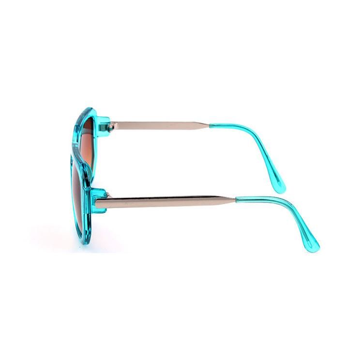 Square Light Blue Frame Brown Lense Sunglass