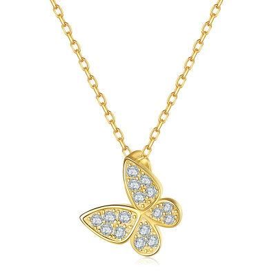 925 Sterling Silver New Design Popular Butterfly Pendant Necklace for Women Girl Friend Birthday Gift Jewelry