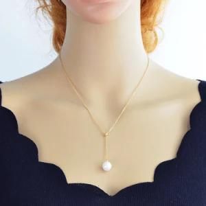Gold-Color Silver Color Chain Simulated-Pearl Pendant Necklace