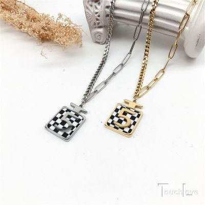 Manufacturer Custom Jewelry 2022 New Arrivals Korean Stainless Steel Fashion Jewelry Bijoux En Aci Inoxyd Number Necklace Wholesale