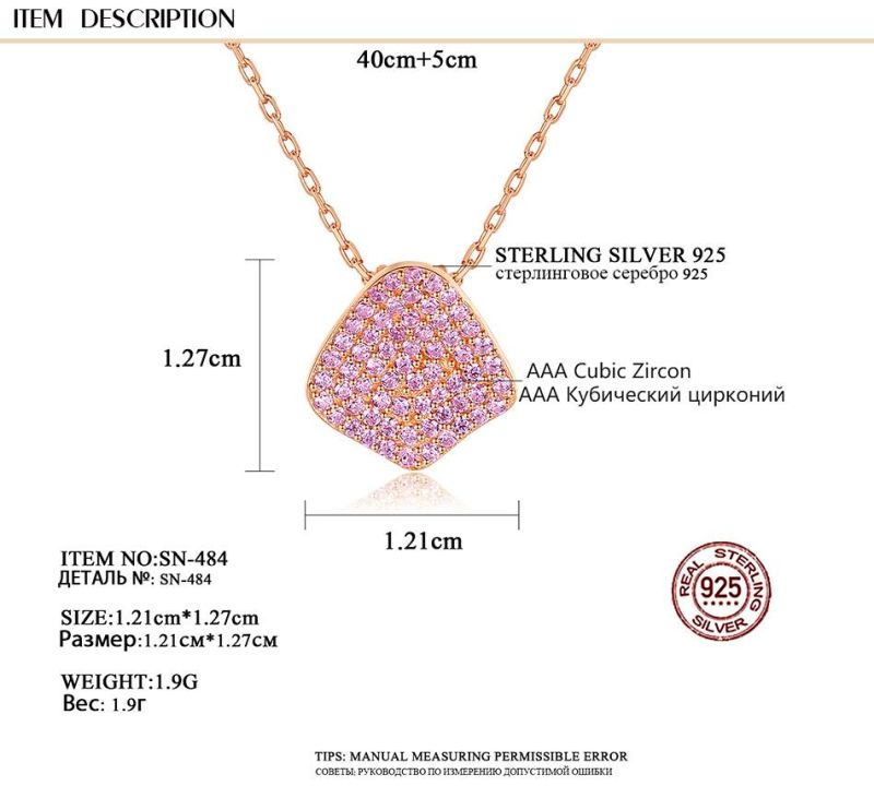 Pretty Solid Gold Necklace with Elegant Purple Cubic Zircon Pendant