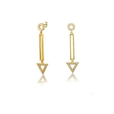Simple Geometry 925 Silver Korean Earring for Girls