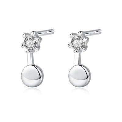 Fashionable Cross-Border Snowflake Connection Round Female Ear Studs