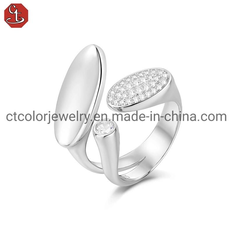 Wholesale Fashion Jewellery 925 Silver and Brass Adjustable Ring Fashion Jewelry