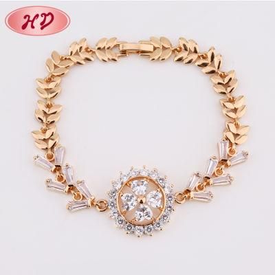 Beautiful 18K Rose Gold Bracelet Crystal Charm Bracelet
