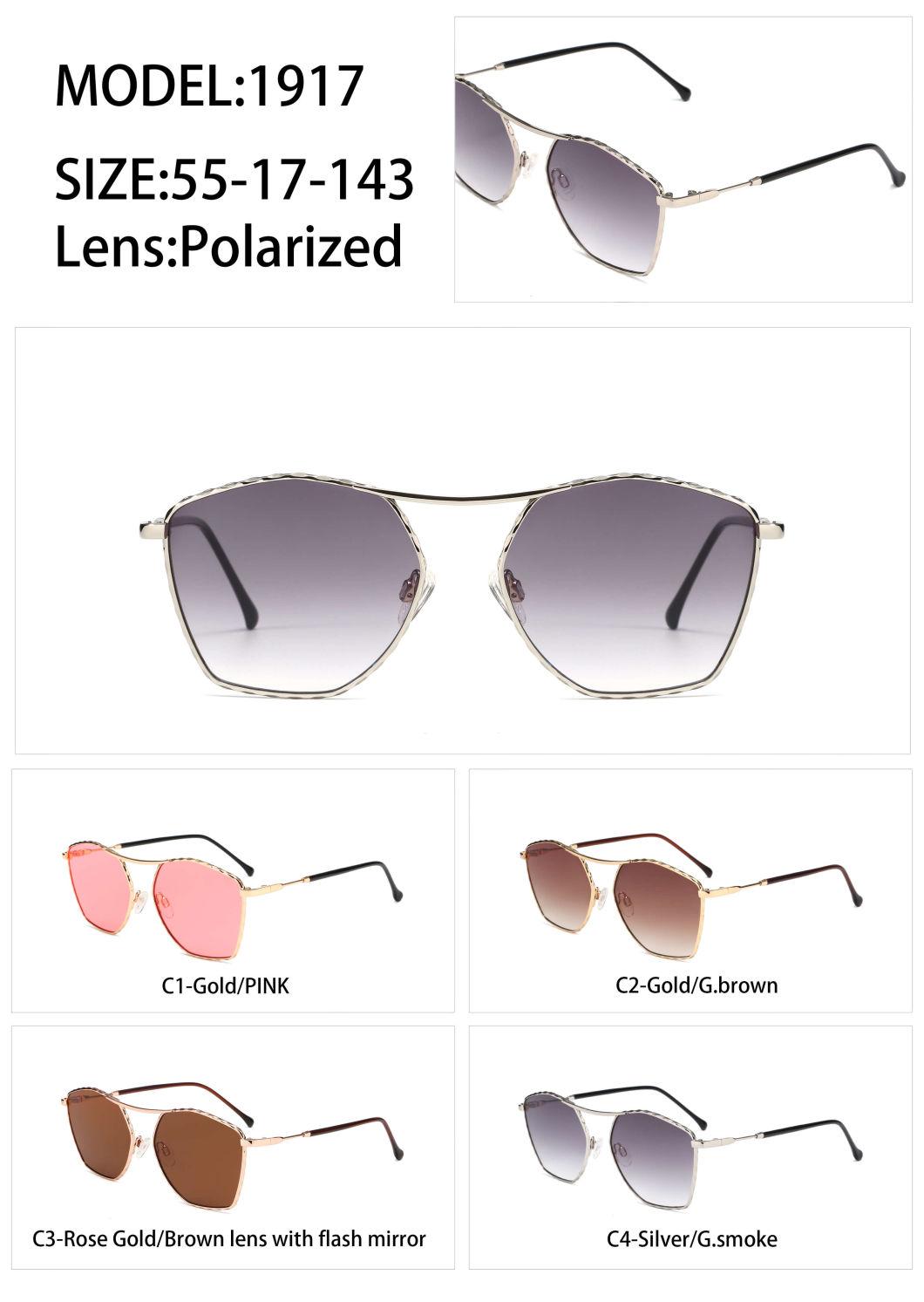 Latest Fashion New Design Stylish PC Lense Metal Sunglasses in Stock