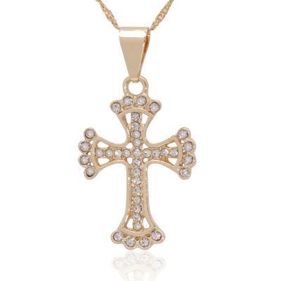 Wholesale High Quality Zircon Cross Pendant Jewelry Necklace