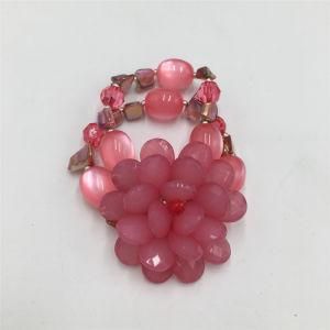 Double Resin Bracelet with Flower Shape Beads