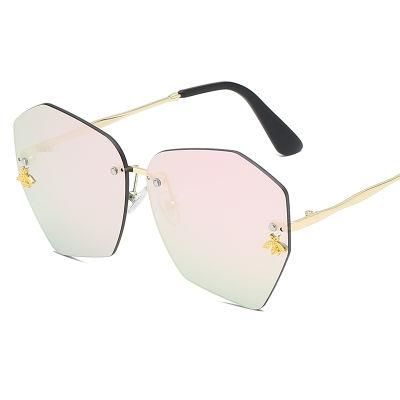 Fashion Retro Vintage Oversized Polarized Rimless Glasses Sunglasses Sun Glasses Women Men Shades Sunglasses