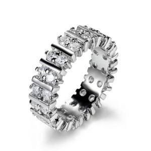 Popular 925 Sterling Silver Jewelry Clear CZ Band Ring