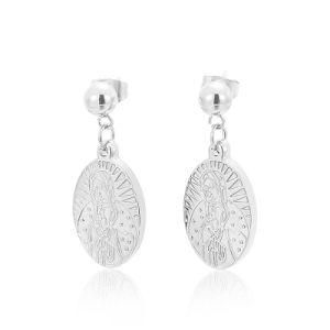 Portrait Coin Gold-Plated Stainless Steel Earrings Stud