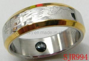 Part Gold Plated 316L Stainless Steel Ring Jewelry (SJR994)