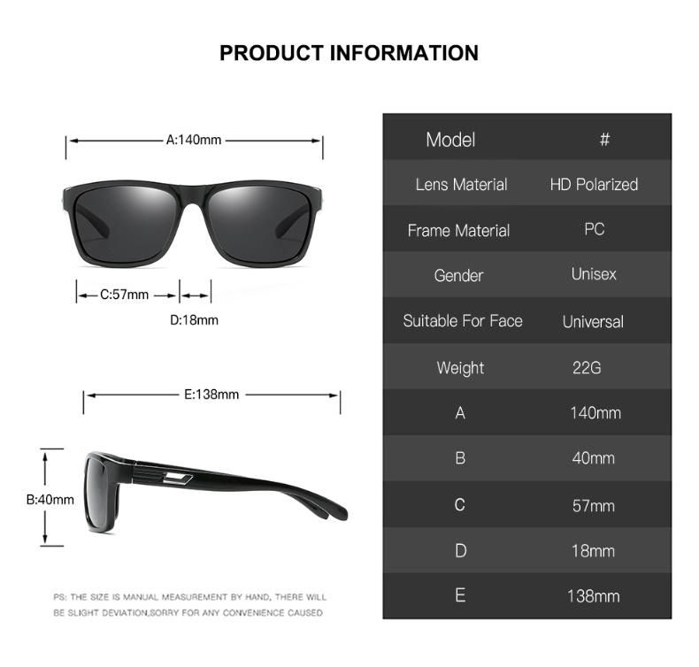 2022 Latest Design Outdoor Square Frame UV400 Mirror Lens Cycling Sports Polarized Sunglasses Men for Driving