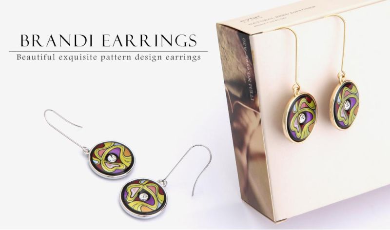 Enamel Earrings Fine Jewellery with Delicate Back Side