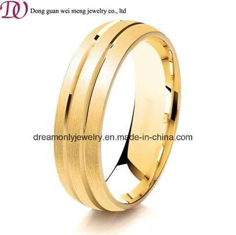 Wholesale Amazon New Products 18k Gold Men′s Finger Ring Matte Stainless Steel Ring