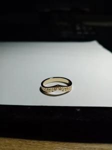 6# Vintage 10K Yellow Gold Symmetrical Engraved Engagement Ring