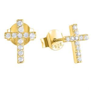 2021 Fashion Hiphop Hoop Earring Key Cross Pendant Jewelry Gold Plated Pendant Ear Rings Gold Plated Jewelry Twinkling Ear Studs