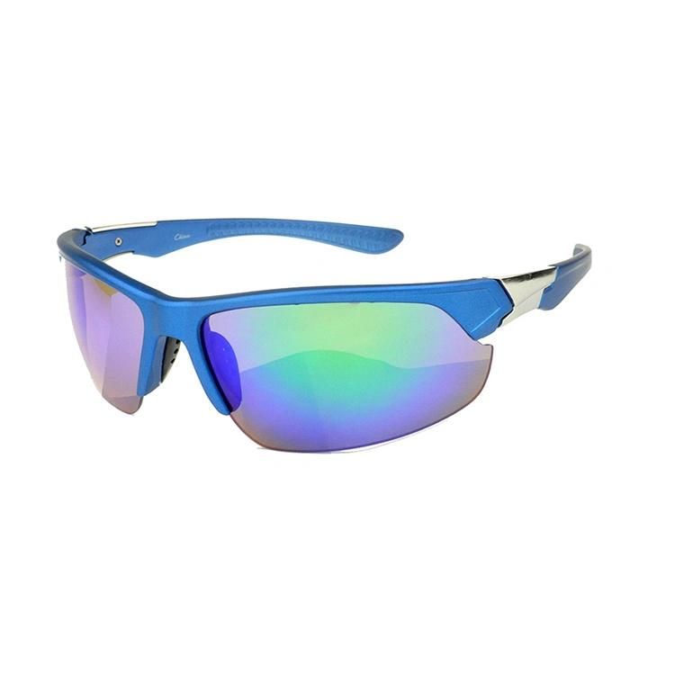Blue Frame Blocking Sunglasses Sports