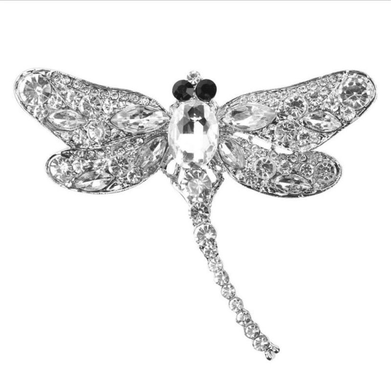 Classical Dragonfly Alloy Crystal Rhinestone Pin Jewelry Brooch