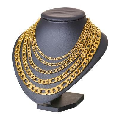 18K Gold Plated Stainless Steel Nk Chain Necklace Crude Chain Necklace for Men Women Jewelry