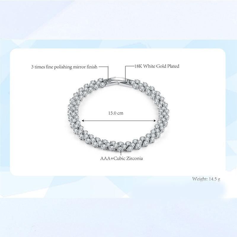 2022 Trendy Shining CZ Moissanite Lab Diamond Hot Sale Fashion Accessories Tennis Bracelet for Women