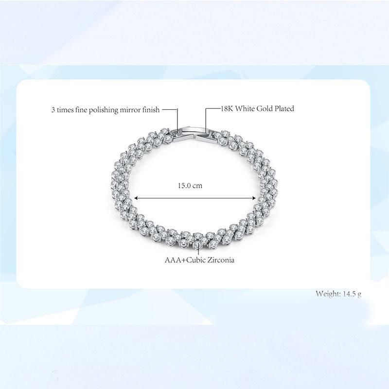 2022 Trendy Shining CZ Moissanite Lab Diamond Hot Sale Fashion Accessories Tennis Bracelet for Women