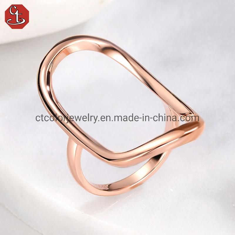 2022 new arrival wholesale high quality light gold white and rose rhodium ring for women