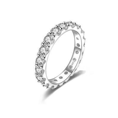Elegant Design Classic Round Brilliant Cut 4mm Gold Filled Wedding Moissanite Eternity Ring