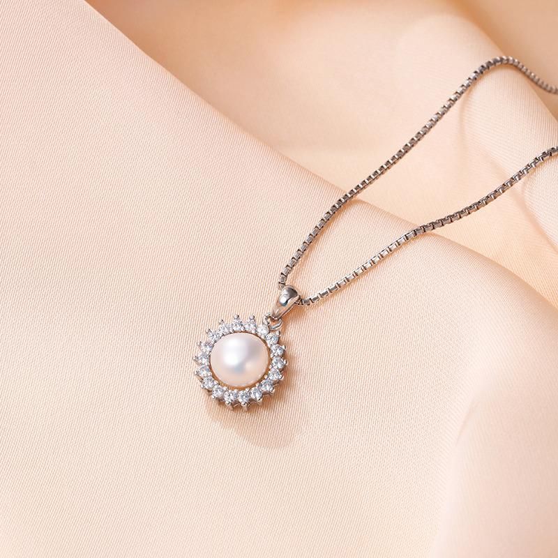 Simple Pearl Pendant Accessories S925 Sterling Silver Necklace Pendant