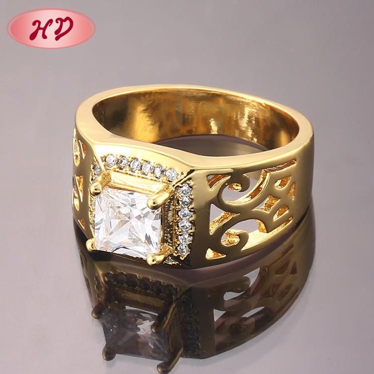 Fashion 18K 14K Gold Plated Engagement Wedding Jewelry Stainless Steel Silver Man Finger Rings Design