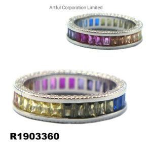 925 Sterling Rainbow Design Ring
