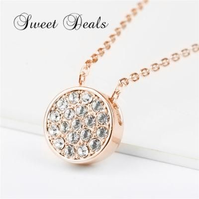 Round Pendant Necklace High Quality 18K Gold Plated Necklace