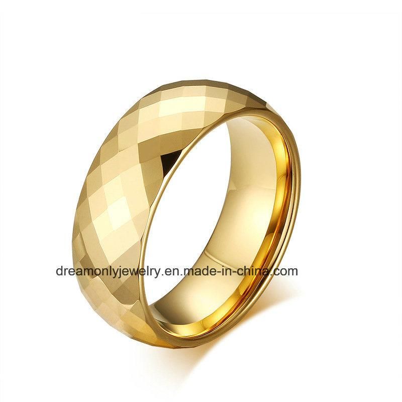 Mirrow Polish Faceted Tungsten Ring Diamond Shape