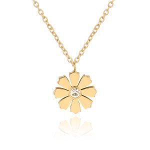 Hot Sale Stainless Steel Diamond Flowers Women Jewelry Necklace