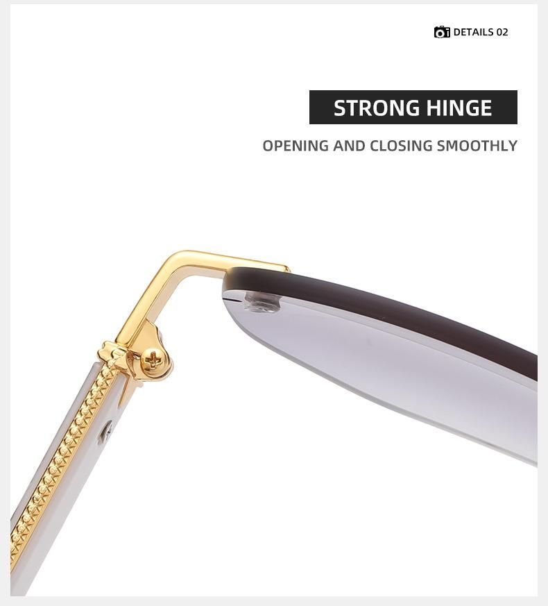 Rimless Sun Glasses Oval Eyewear Man Women Sunglasses Metal High Quality Sunglasses