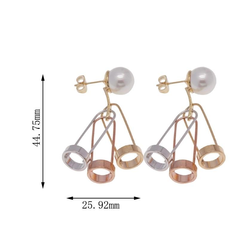 New Tricolor Jewelry Women′s Gold Plated Earrings