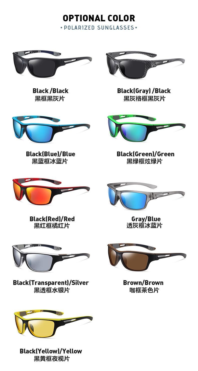 Fashion Sports Sunglasses PC Frame Polarized Lens with Colorful Mirror Sunglasses