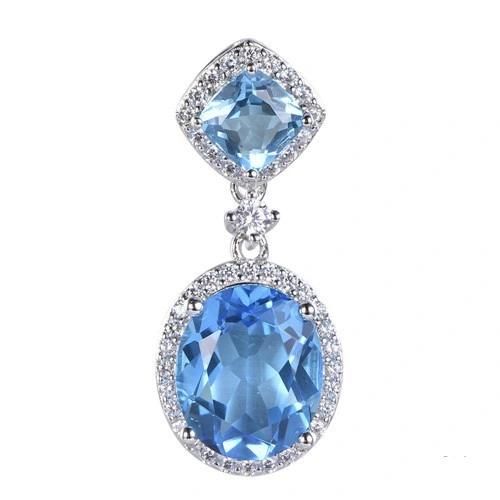 925 Silver Main Stone Glass Earring for Girls
