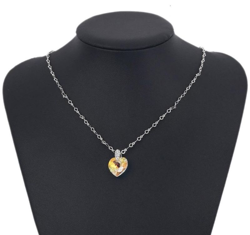 Indian Jewelry Crystals, Simple Heart Design Necklace for Girls