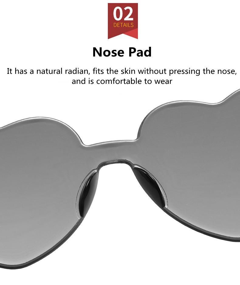 Sunglasses Candy Colors Lenses Heart Shape Rimless Sun Glasses