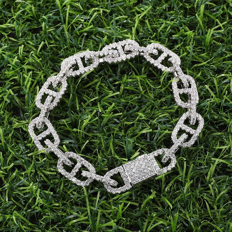 Hot Copper Lock Shape Chain Bracelet with Zircon